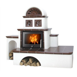 Kachlová pec ABX Pegas hnědá, levá